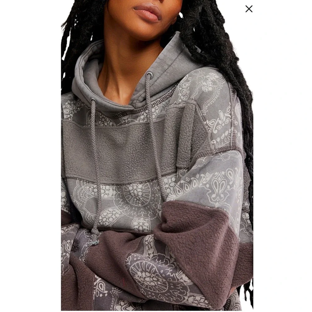 14. NWT Free People Movement Final Call Bandana Logo Hoodie